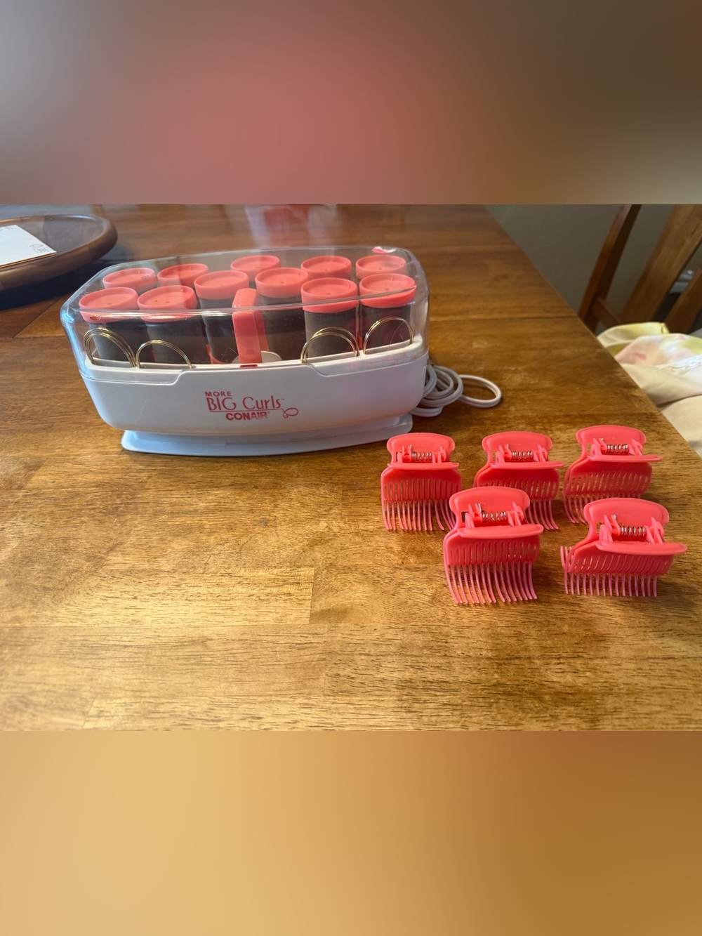 Conair More Big Curls Hot 12 Rollers Jumbo Hair Electric CHV12N with clips